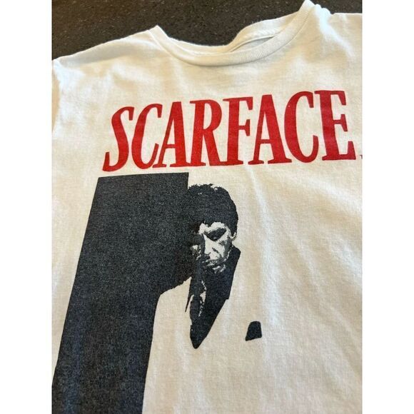 Scarface Movie Tony Montana Vintage Retro 80s White T-Shirt Size S - Picture 5 of 8